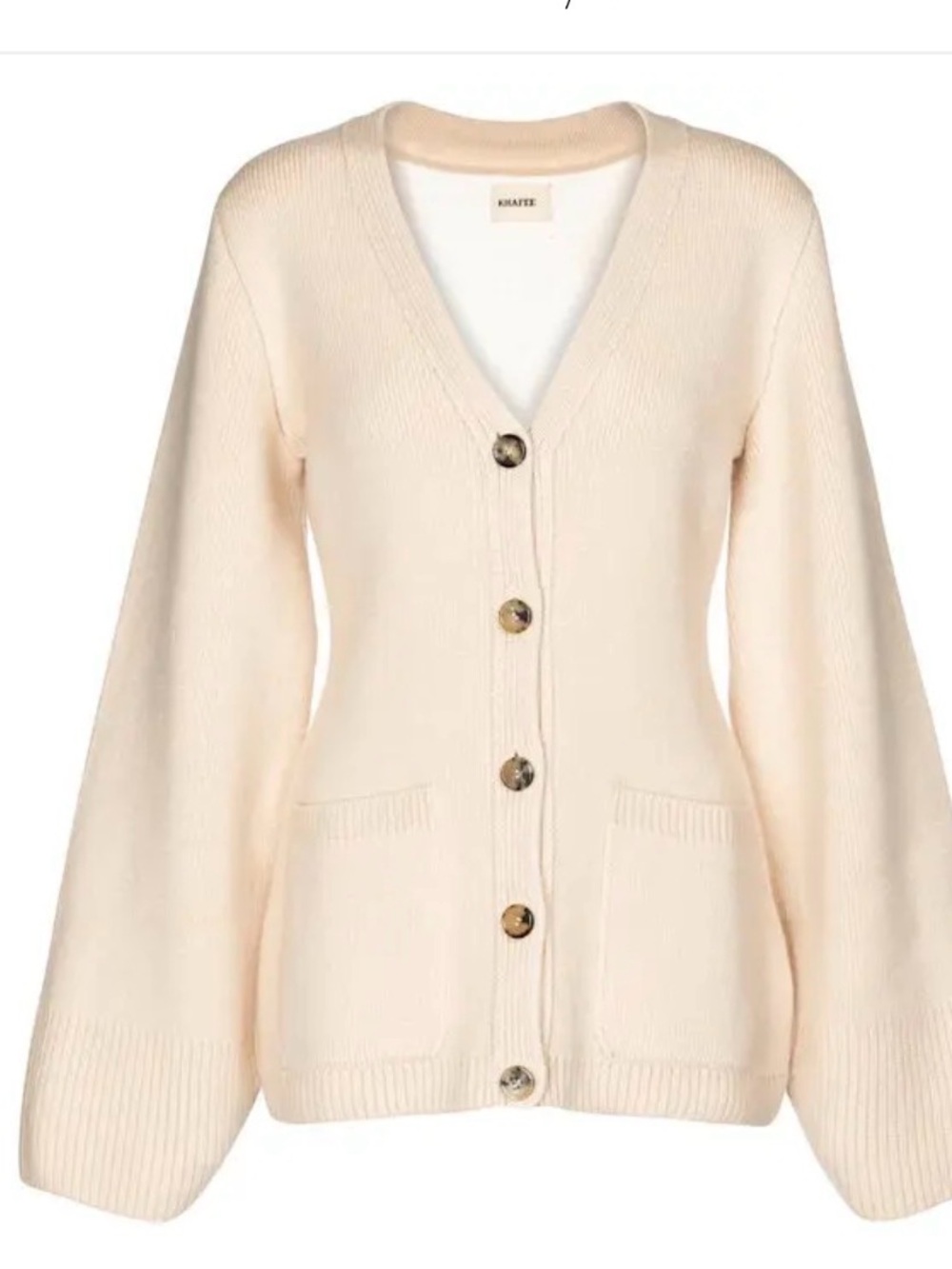 KHAITE Beige Button-Up Cardigan